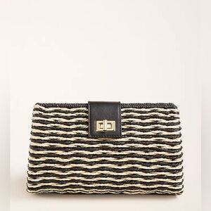 NWT Ann Taylor Woven Straw Clutch